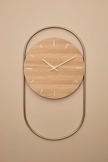 A-Wall ρολόι τοίχου 41x76 εκ - Oak-brass - Andersen Furniture