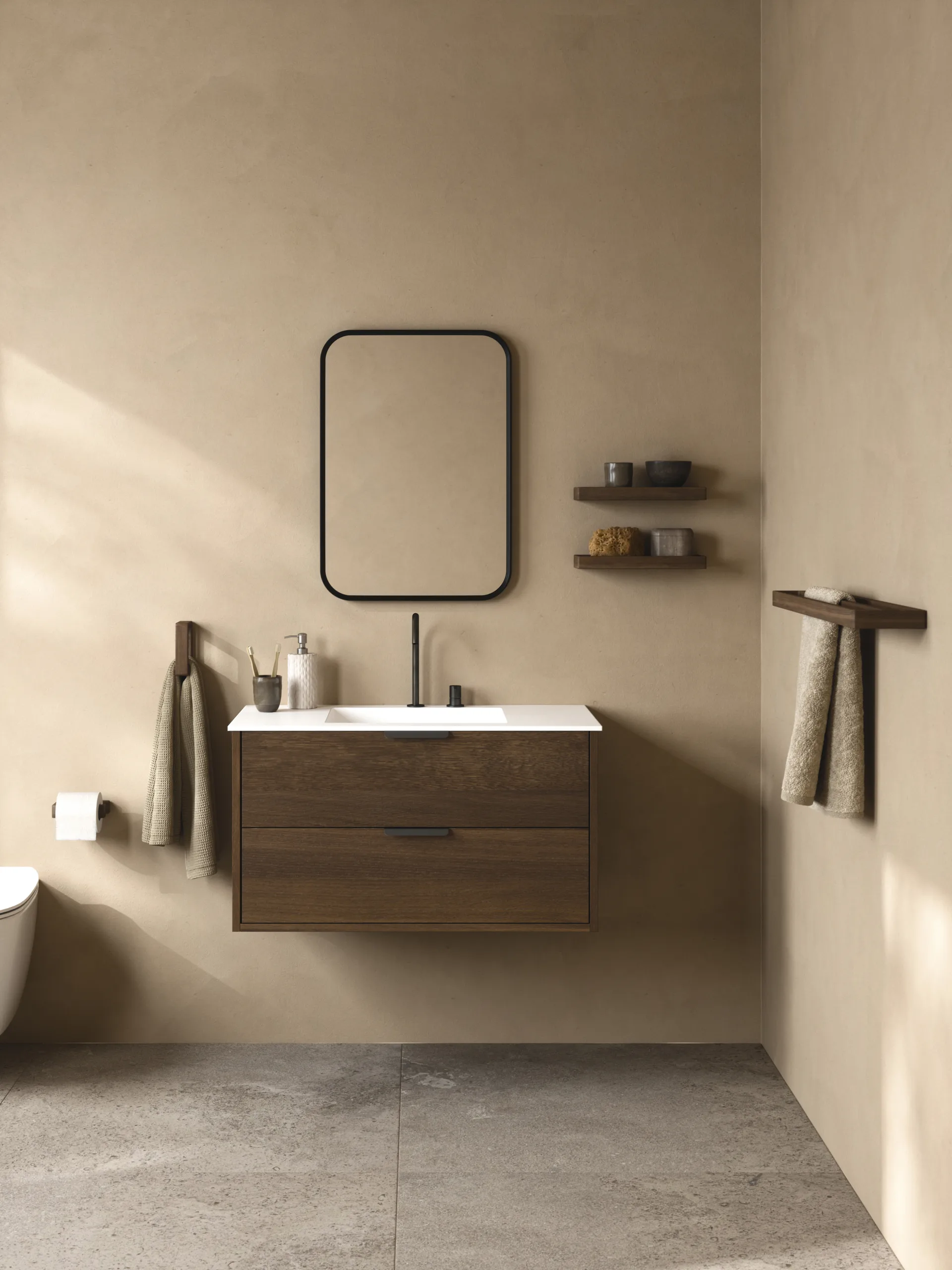 Andersen χαρτοθήκη μπάνιου, Dark Stain Matt Lacquer Ash Andersen Furniture
