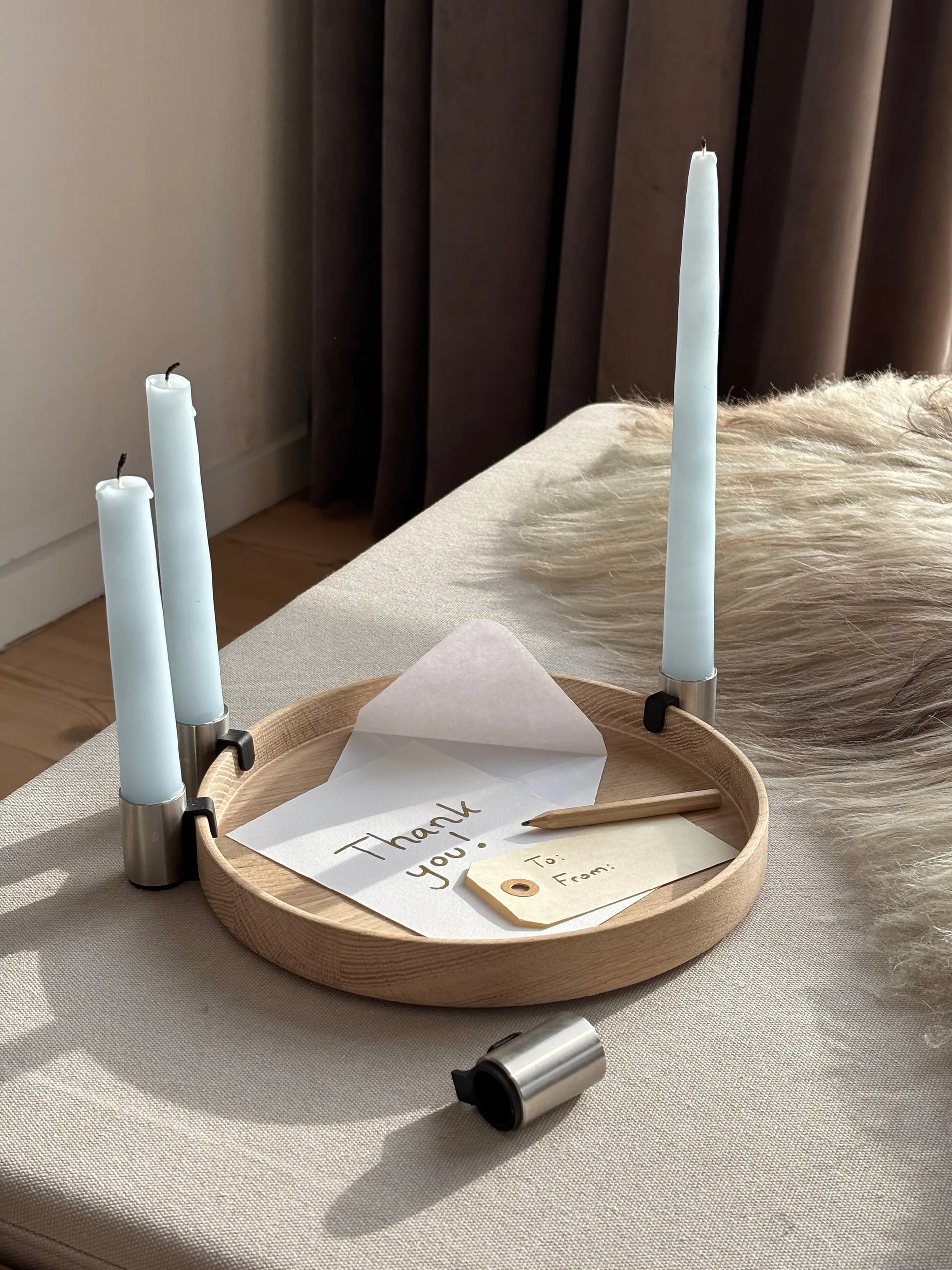 Luna advent κηροπήγιο Ø27 cm, Δρυς - ατσάλι Applicata