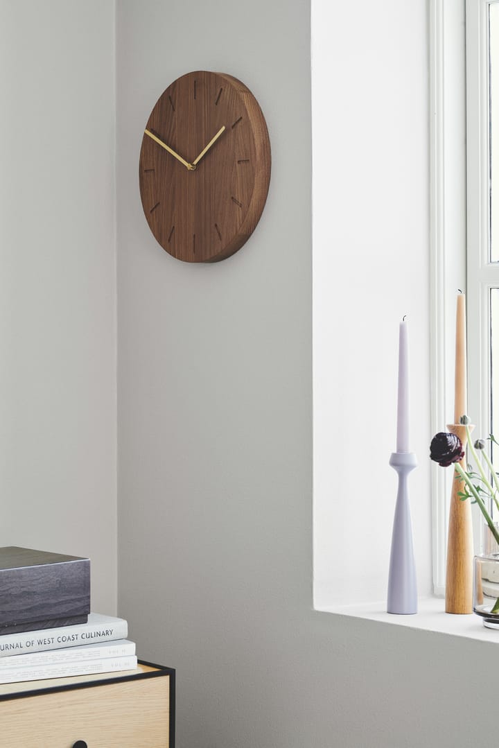 Watch:Out wall clock δρυς, καπνισμένη δρυς-ορείχαλκος Applicata