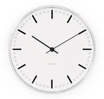 Arne Jacobsen δημαρχείο - Λευκό, Ø21 cm - Arne Jacobsen Clocks
