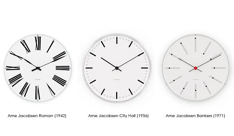 Arne Jacobsen δημαρχείο, Λευκό, Ø29 cm Arne Jacobsen Clocks