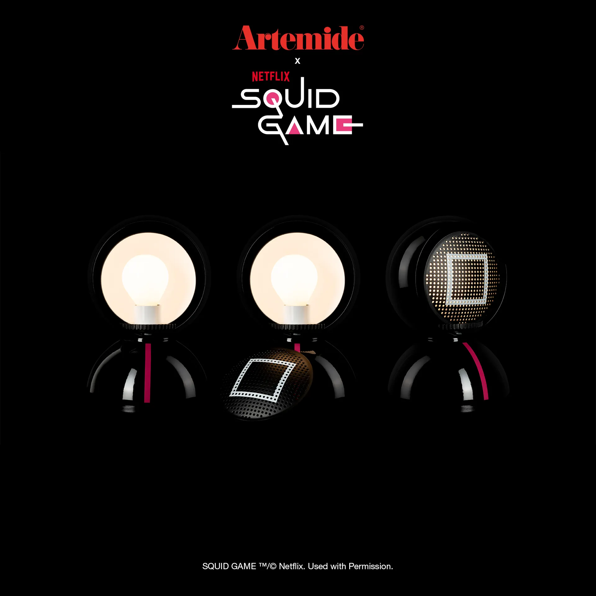 Eclisse x Squid Game φωτιστικό τραπεζιού Special Edition, Guard black Artemide