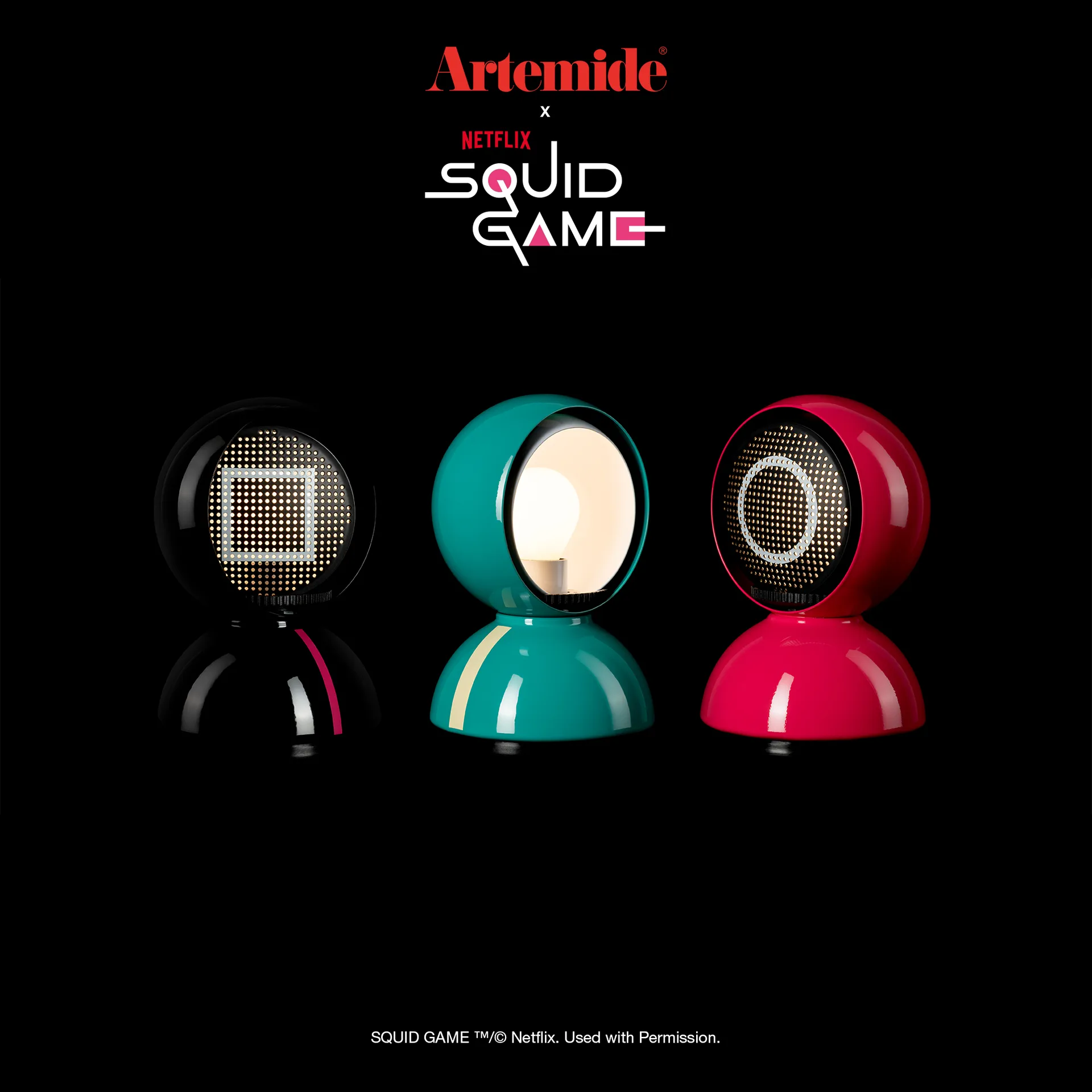 Eclisse x Squid Game φωτιστικό τραπεζιού Special Edition, Guard black Artemide