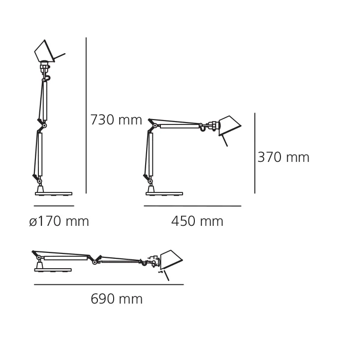 Μικρό επιτραπέζιο φωτιστικό, Tolomeo, Ruby red Artemide