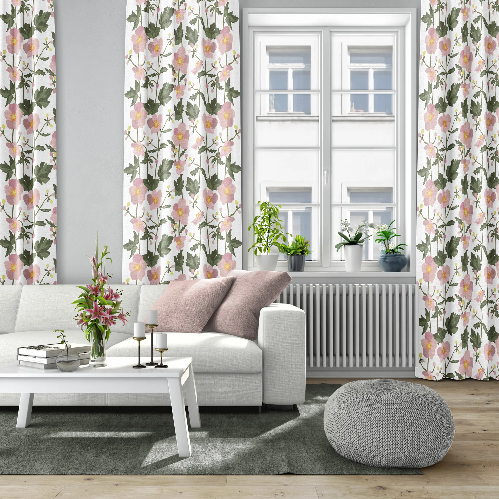 Ύφασμα Anemon, Ροζ Arvidssons Textil