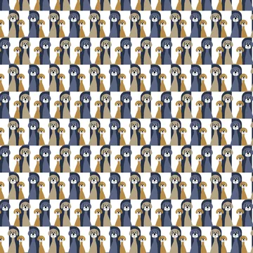 Buster ύφασμα - μπλε-μπεζ - Arvidssons Textil