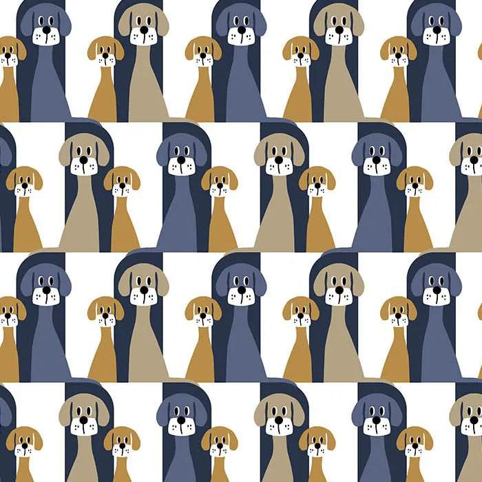 Buster ύφασμα, μπλε-μπεζ Arvidssons Textil