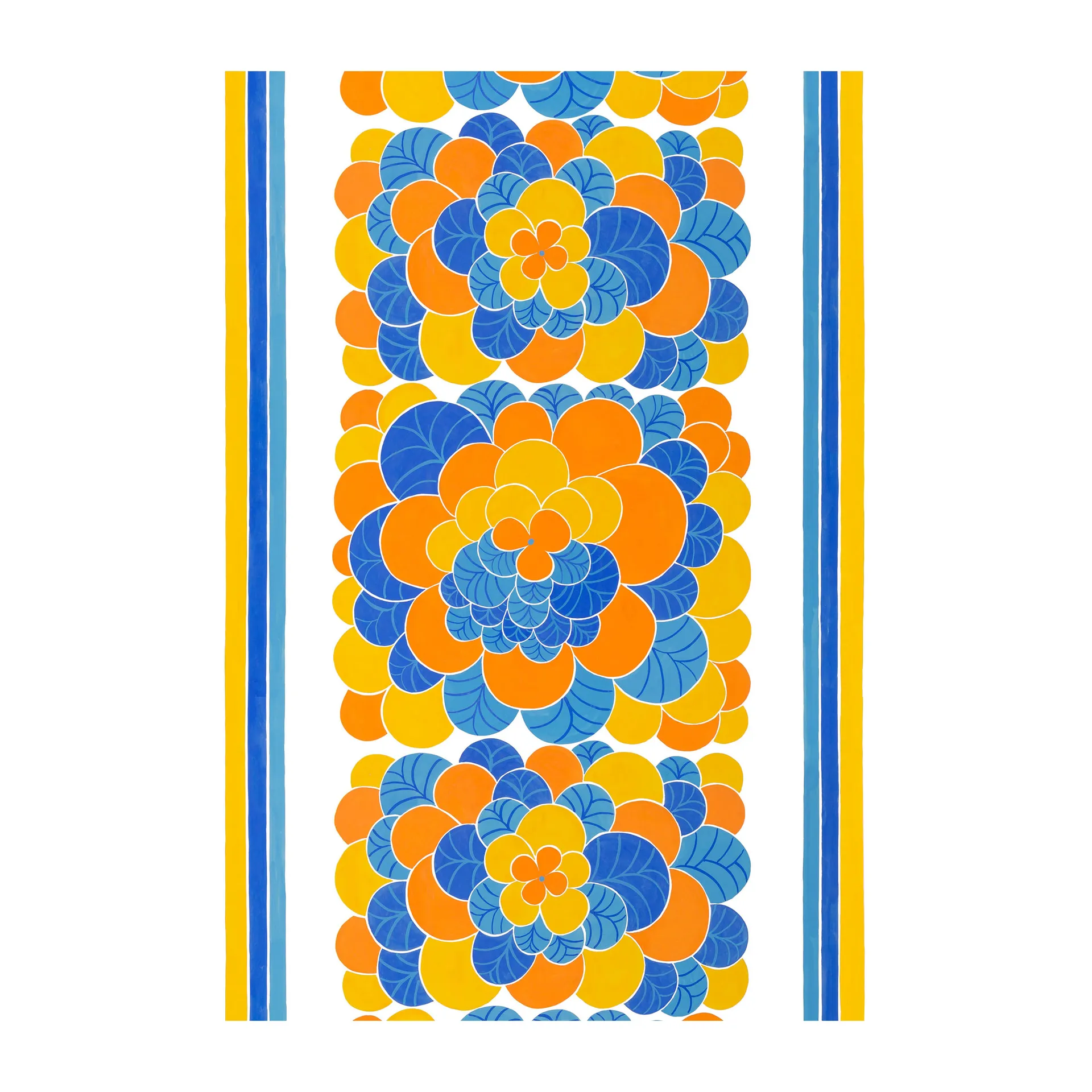 Ύφασμα Cirrus, Πορτοκαλί-μπλε Arvidssons Textil