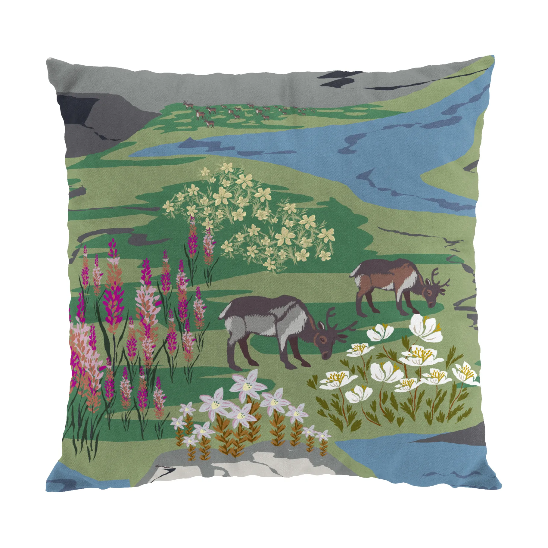 Μαξιλαροθήκη Fjällängar 47x47 cm, Πράσινο Arvidssons Textil