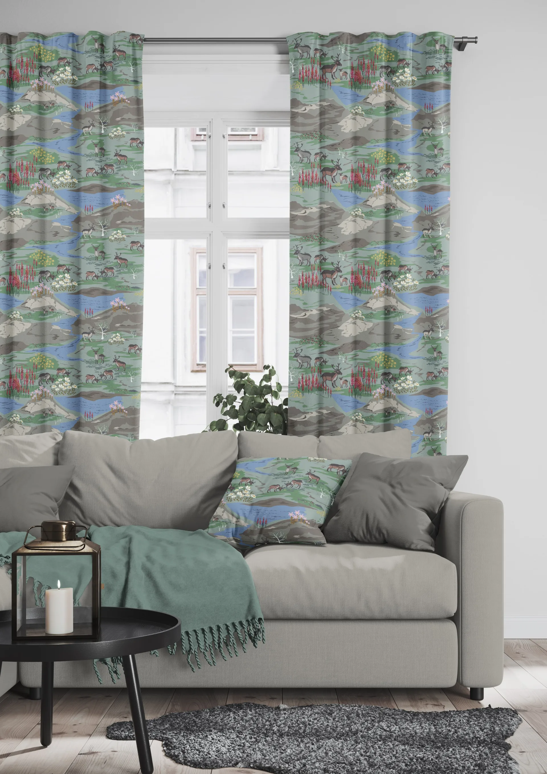 Μαξιλαροθήκη Fjällängar 47x47 cm, Πράσινο Arvidssons Textil