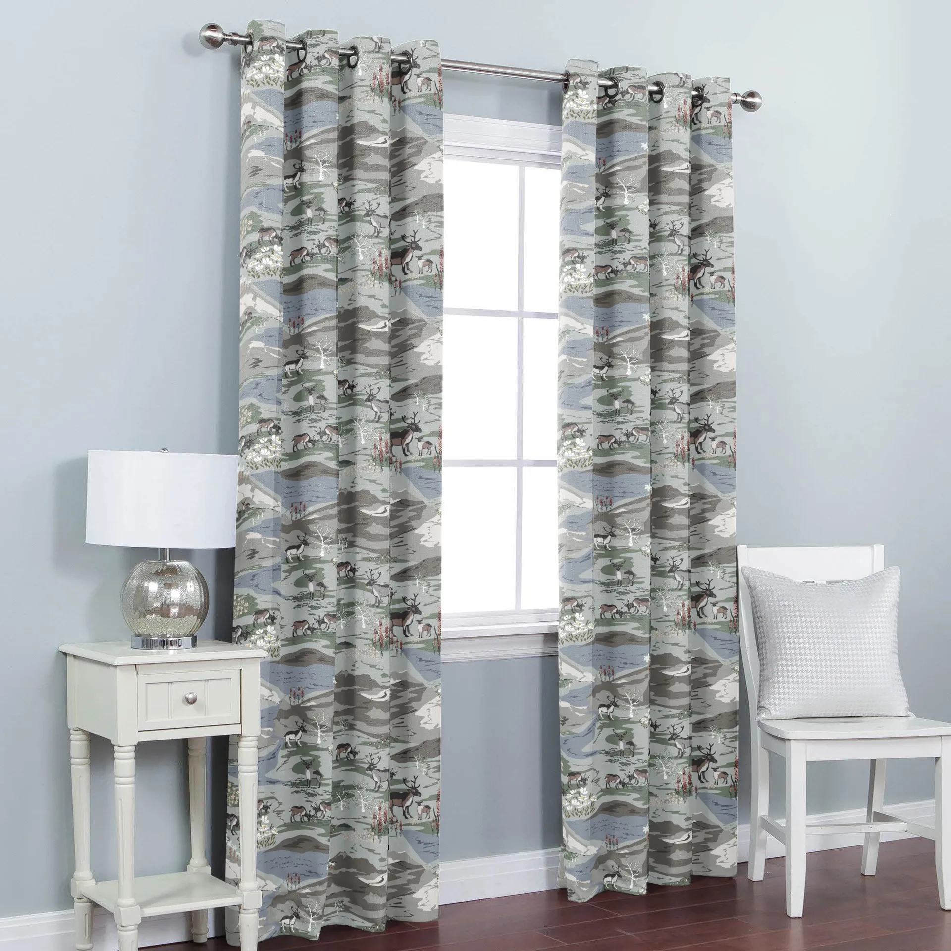 Ύφασμα Fjällängar, Γκρι/πράσινο Arvidssons Textil