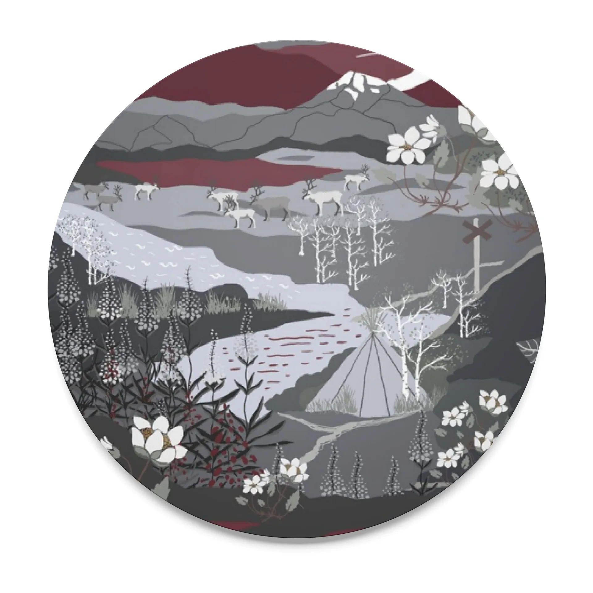 Σουπλά μαγειρικών σκευών, Fjällvandring, γκρι-βυσσινί Arvidssons Textil