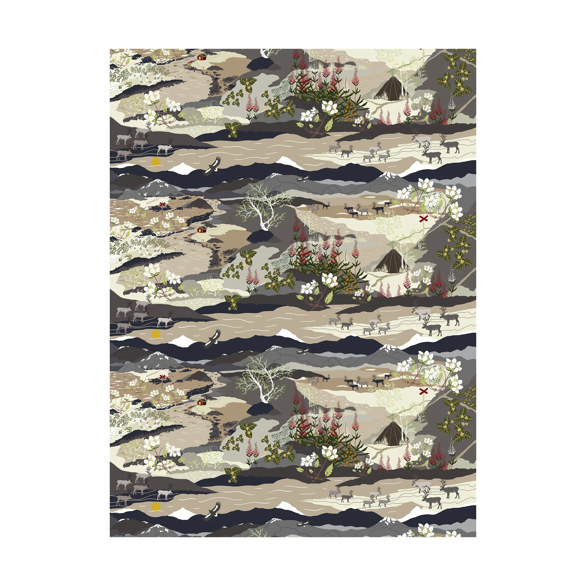 Fjällvandring ύφασμα, Μπεζ Arvidssons Textil