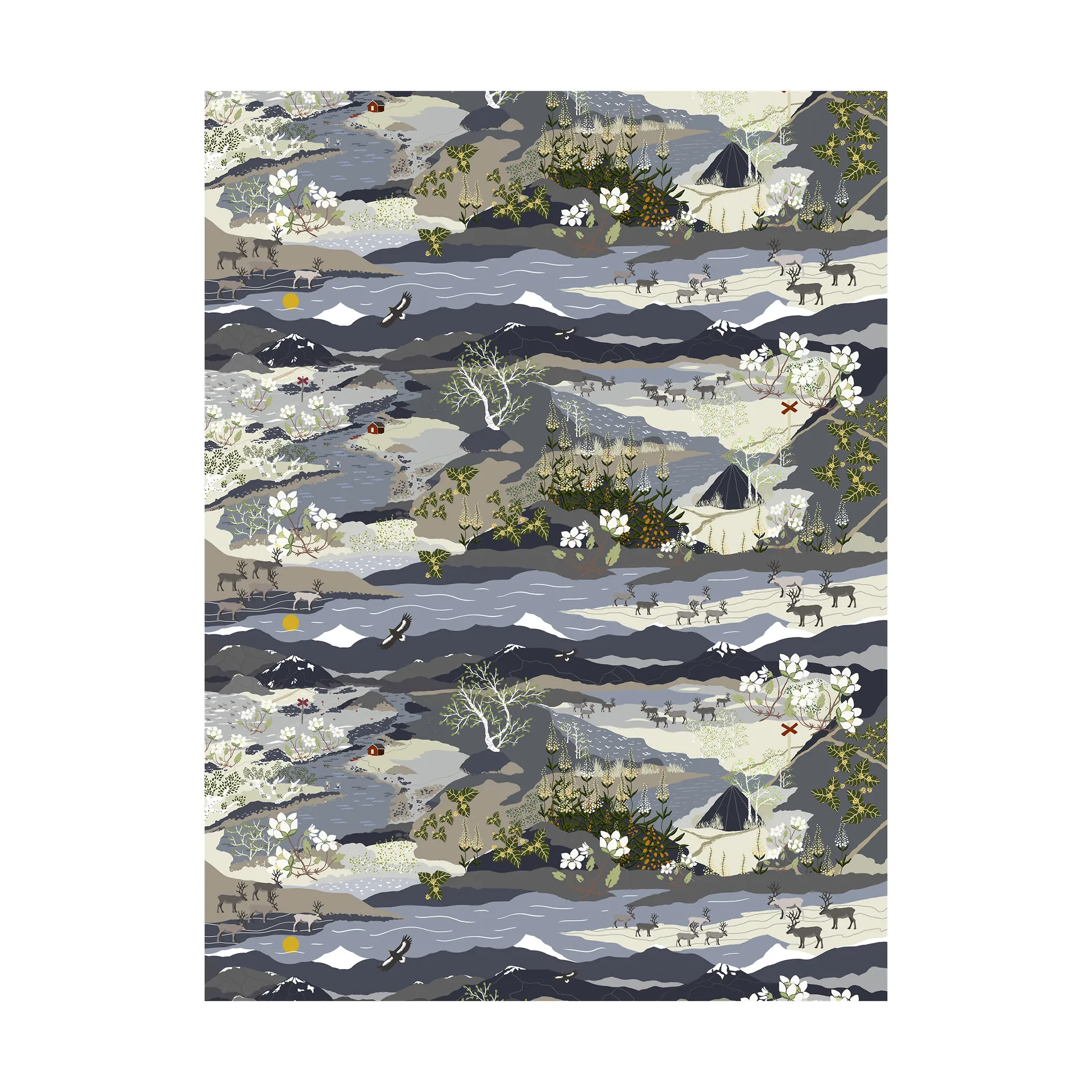 Μουσαμάς, Fjällvandring, Μπλε Arvidssons Textil