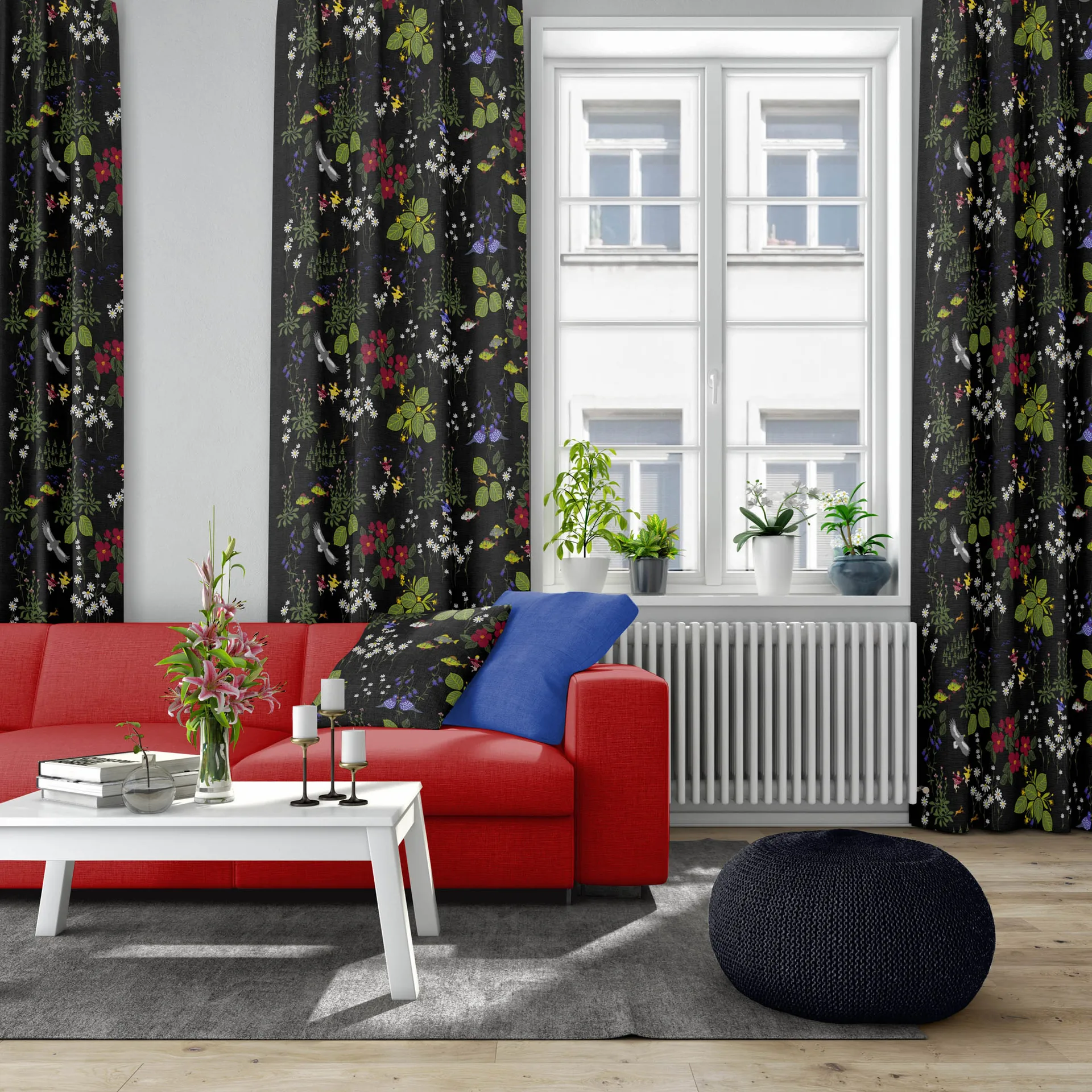 Himlajorden ύφασμα, μαύρο Arvidssons Textil