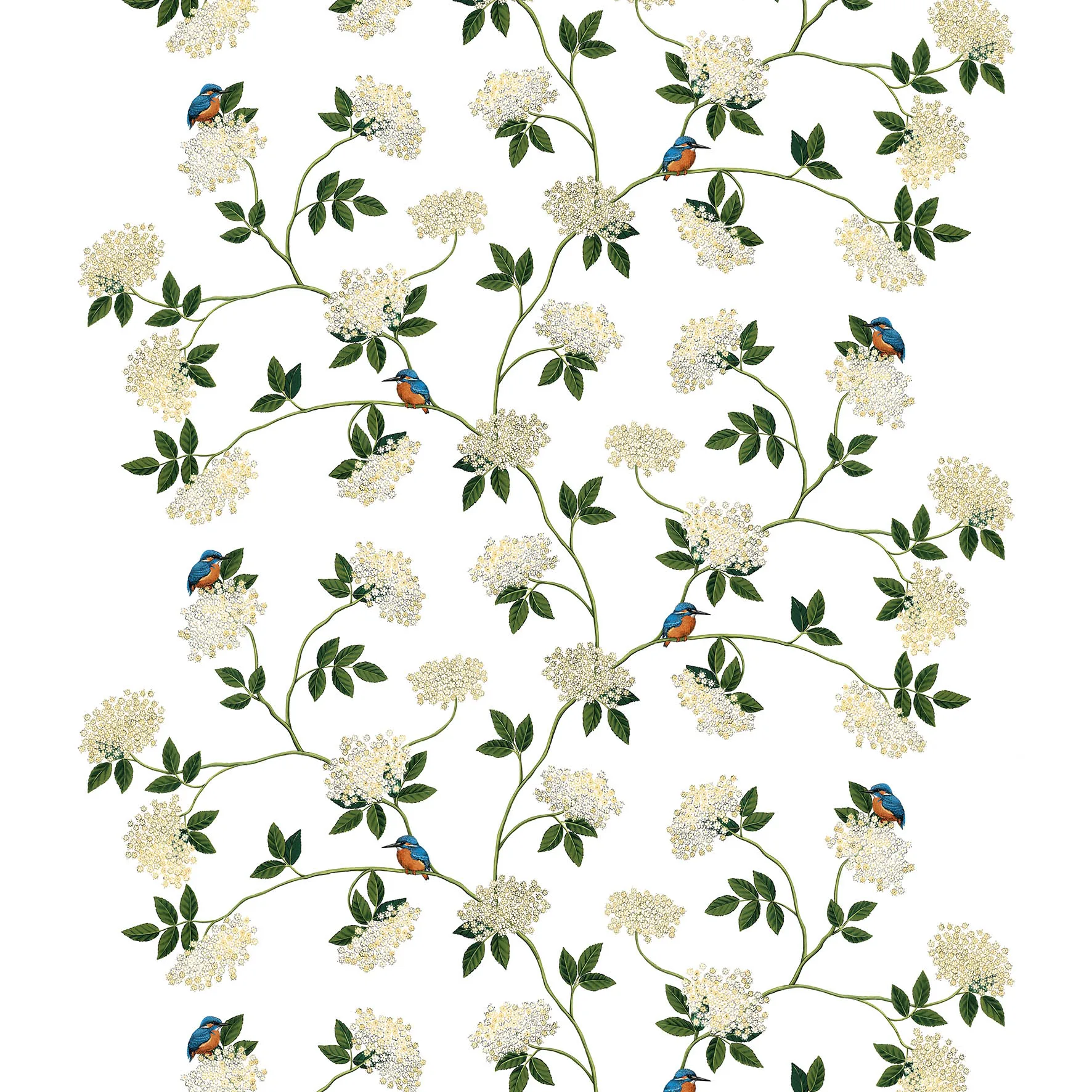 Kungsfiskaren ύφασμα, λευκό Arvidssons Textil