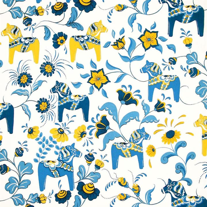 Leksand ύφασμα - μπλε-κίτρινο - Arvidssons Textil
