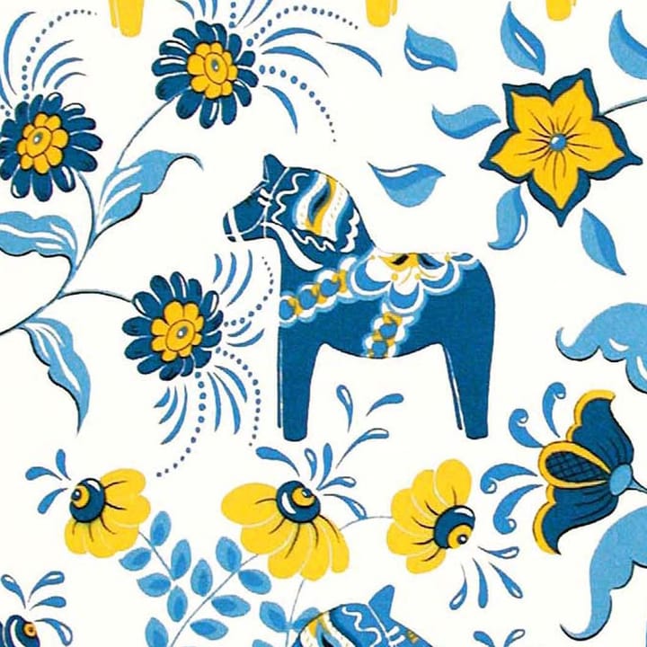 Leksand ύφασμα - μπλε-κίτρινο - Arvidssons Textil