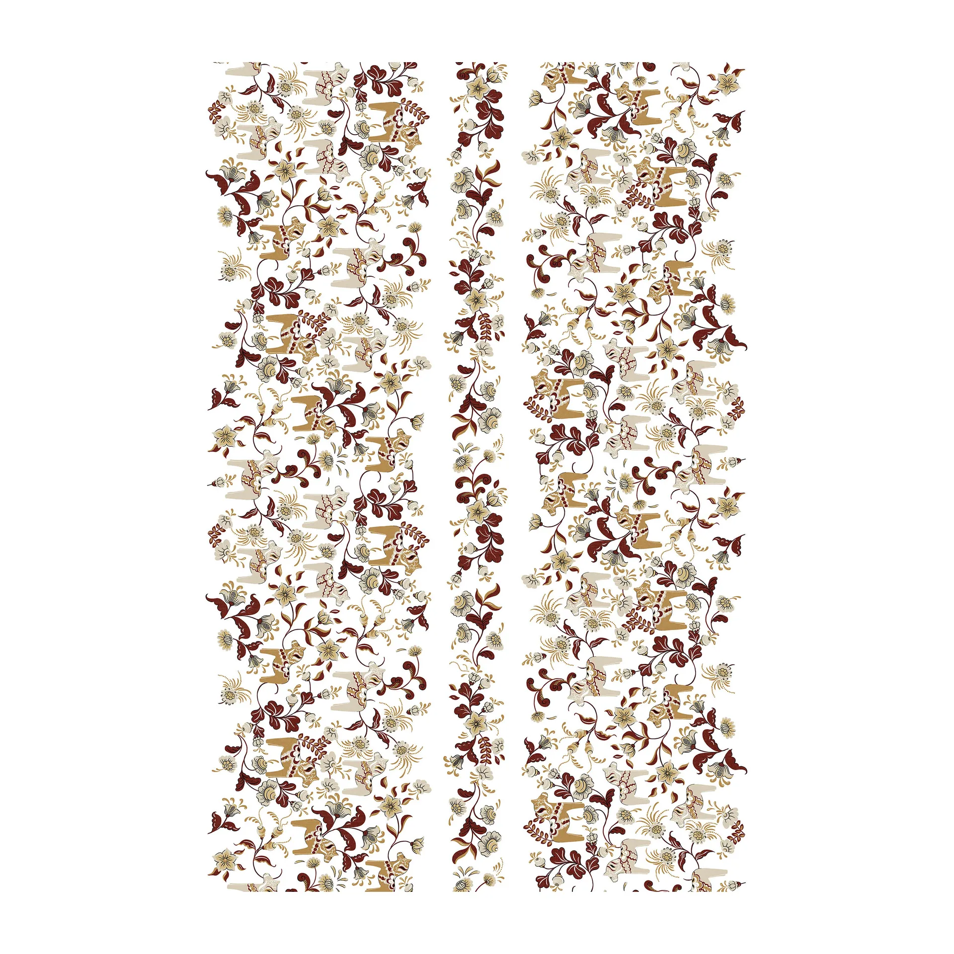 Ύφασμα Leksand Bård, Κόκκινο, μπεζ Arvidssons Textil