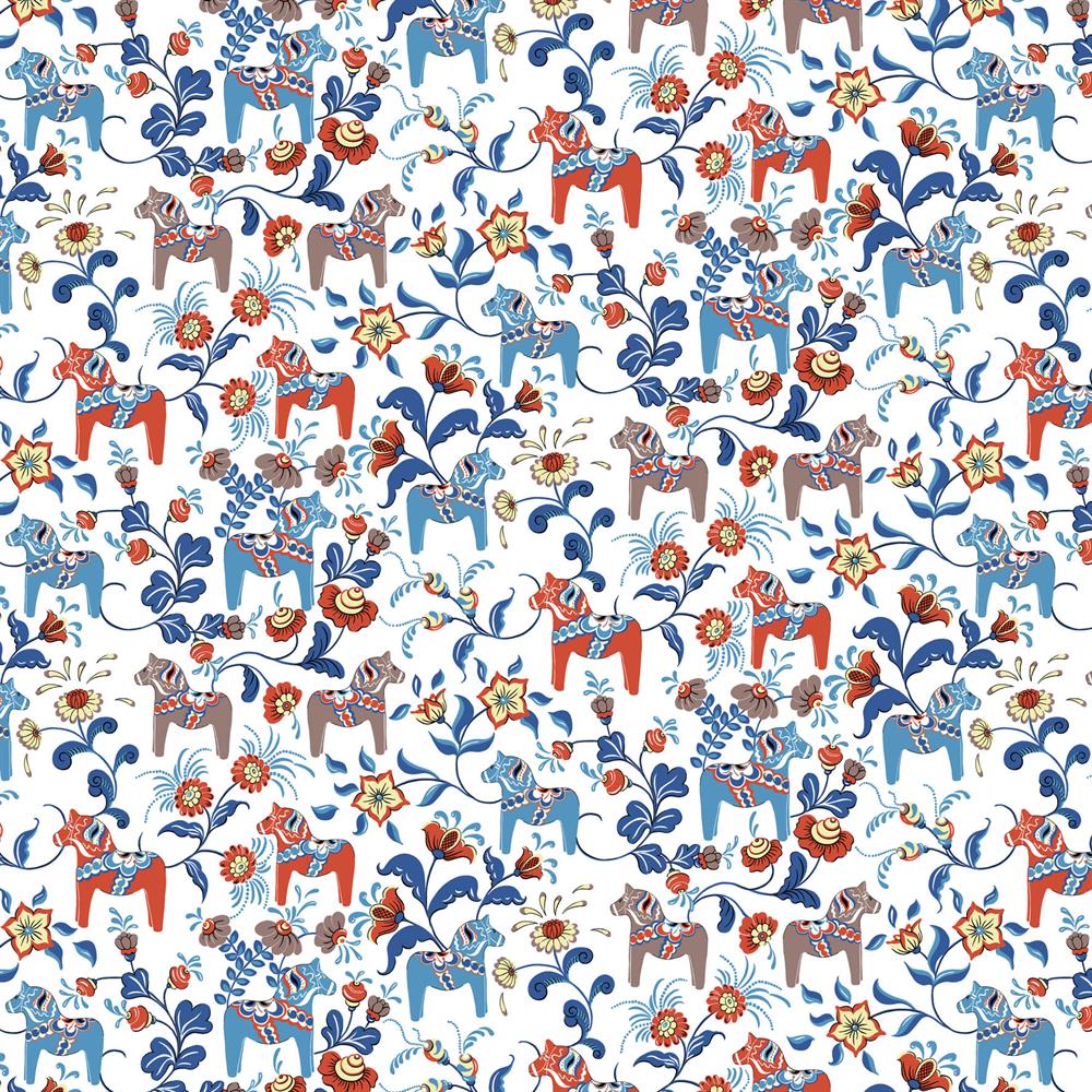 Leksand ύφασμα, λευκό Arvidssons Textil