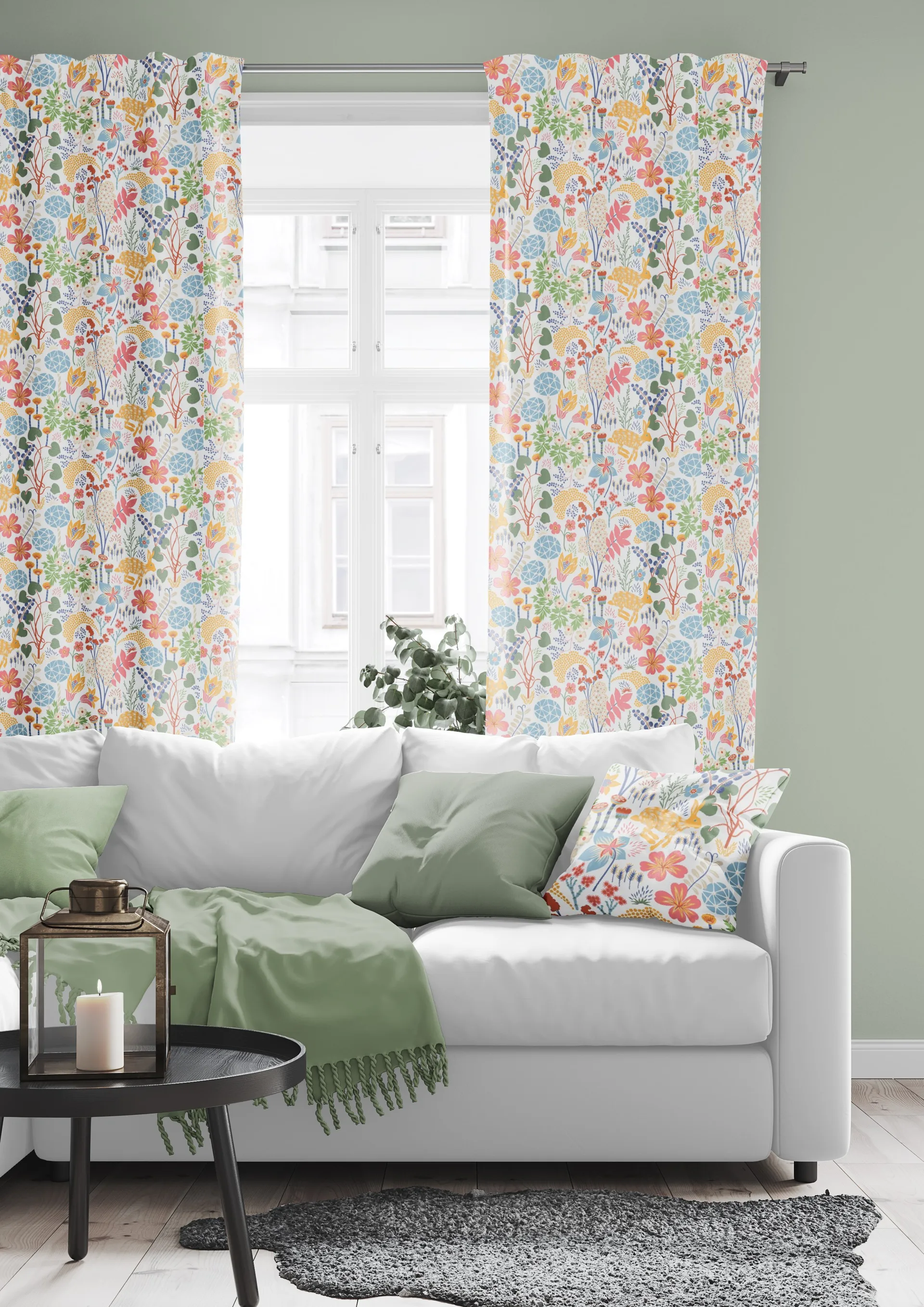 Ύφασμα Lyckeflykt, Πολύχρωμο Arvidssons Textil