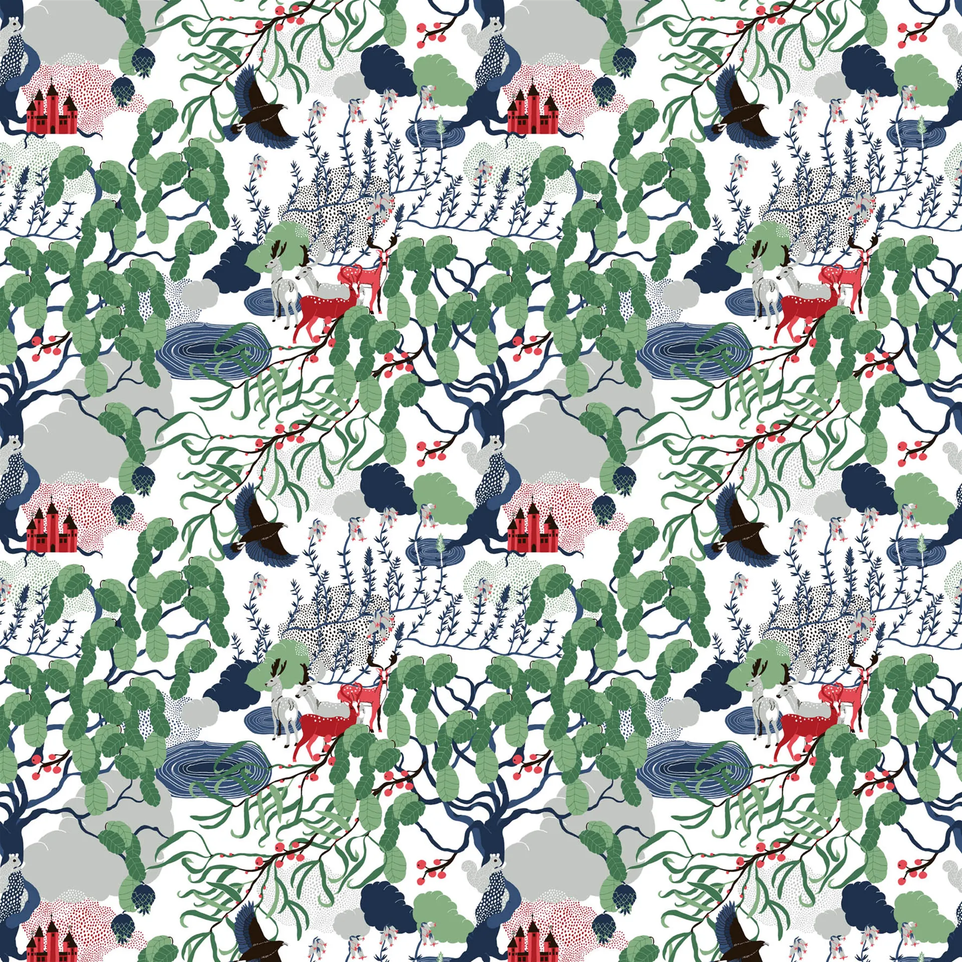 Mimers brunn ύφασμα, Πολύχρωμο Arvidssons Textil