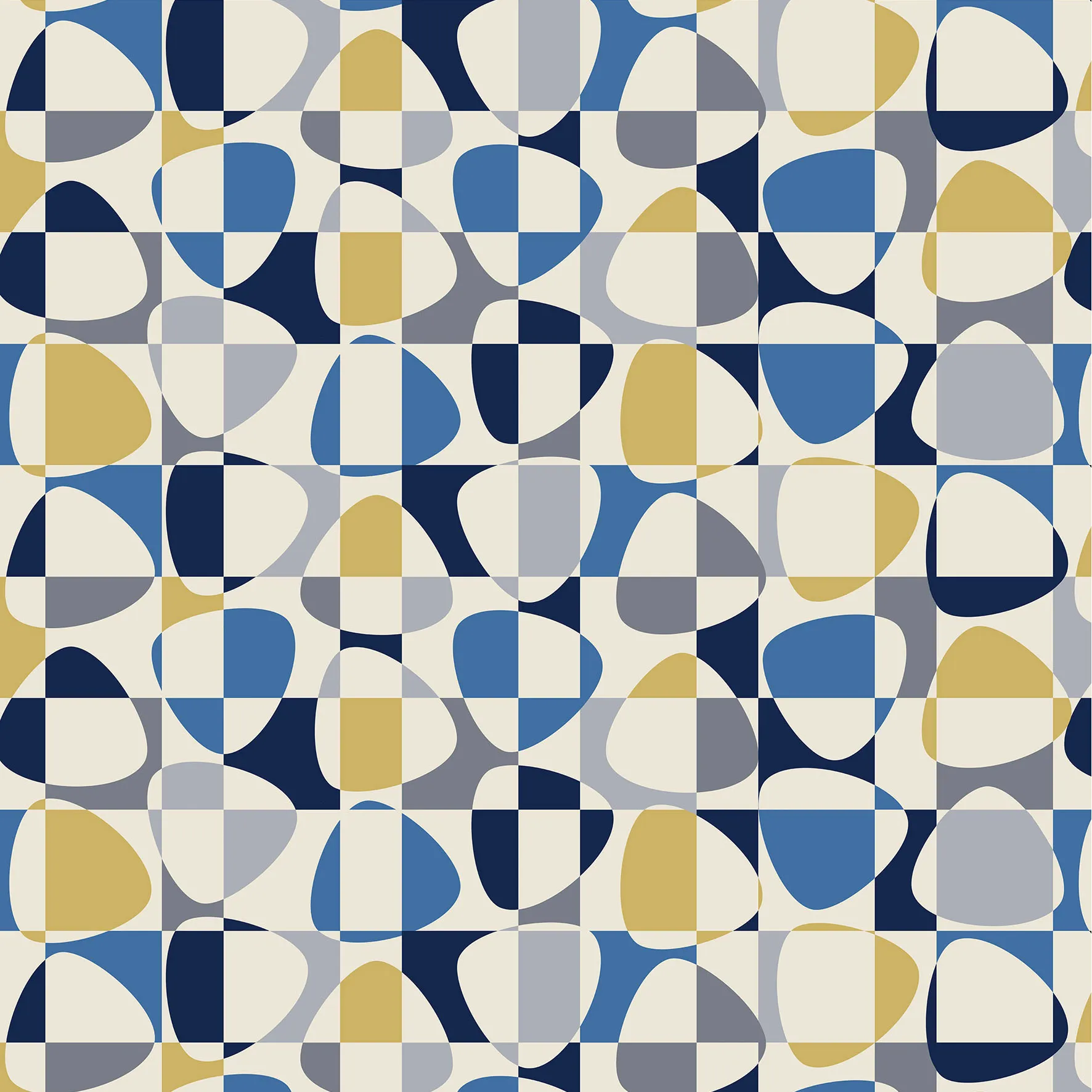 Mosaik ύφασμα, μπλε Arvidssons Textil