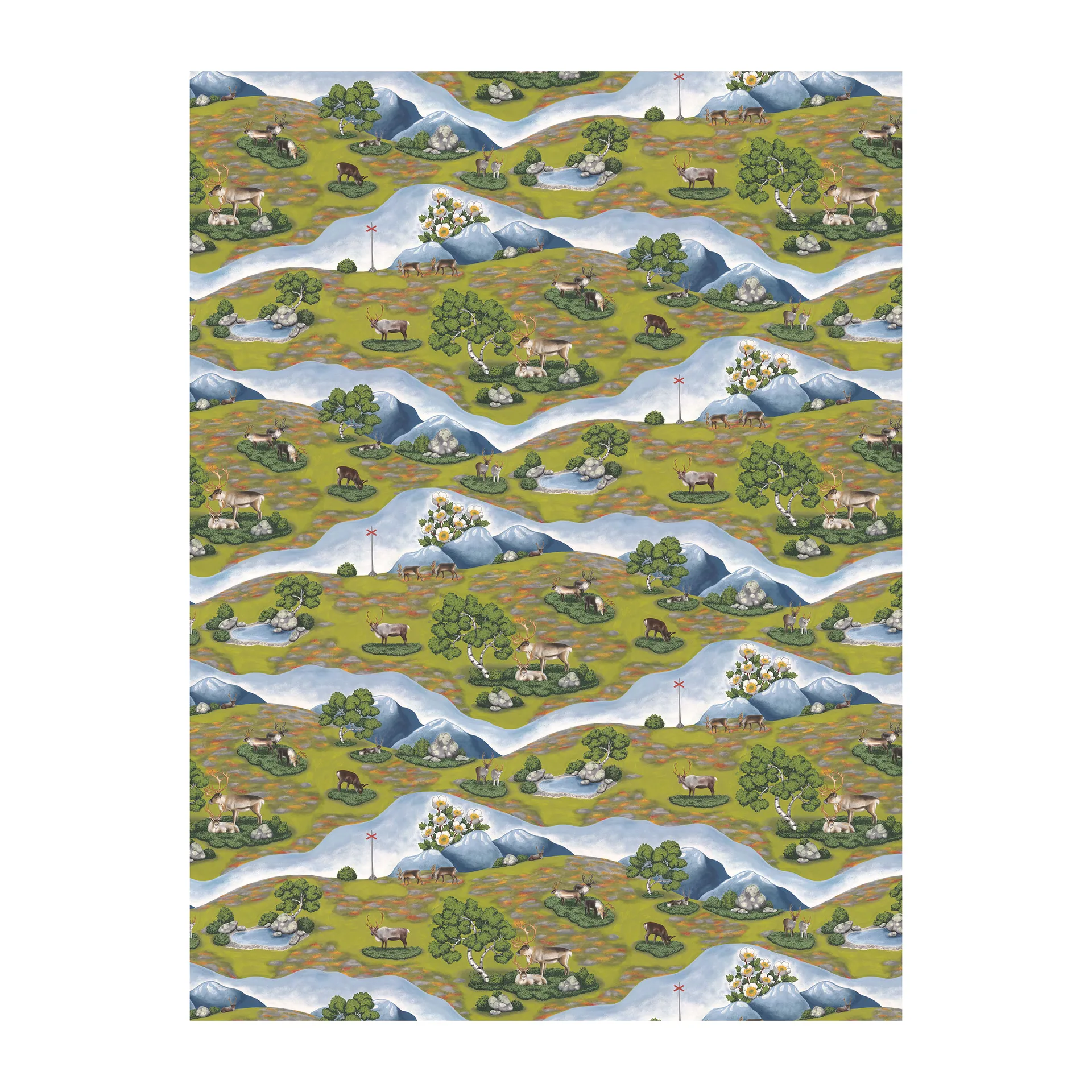 Ύφασμα Renvandring, Πράσινο Arvidssons Textil