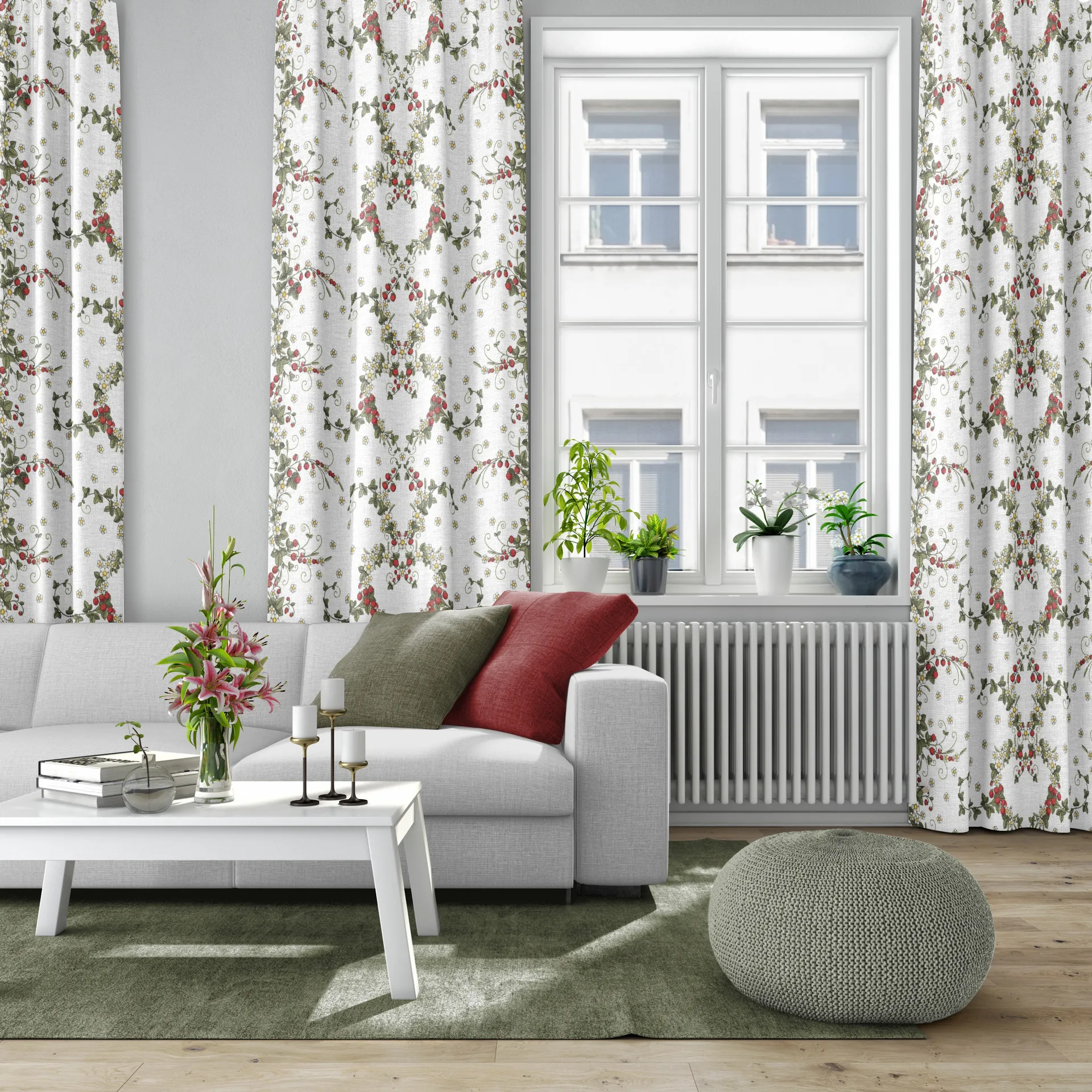 Smultronstället ύφασμα, Υπόλευκο Arvidssons Textil