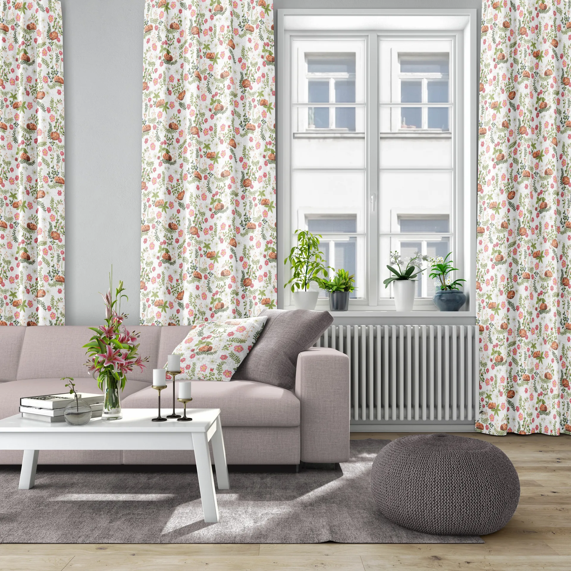 Sova räv μαξιλαροθήκη 47x47 cm, Πράσινο-ροζ Arvidssons Textil