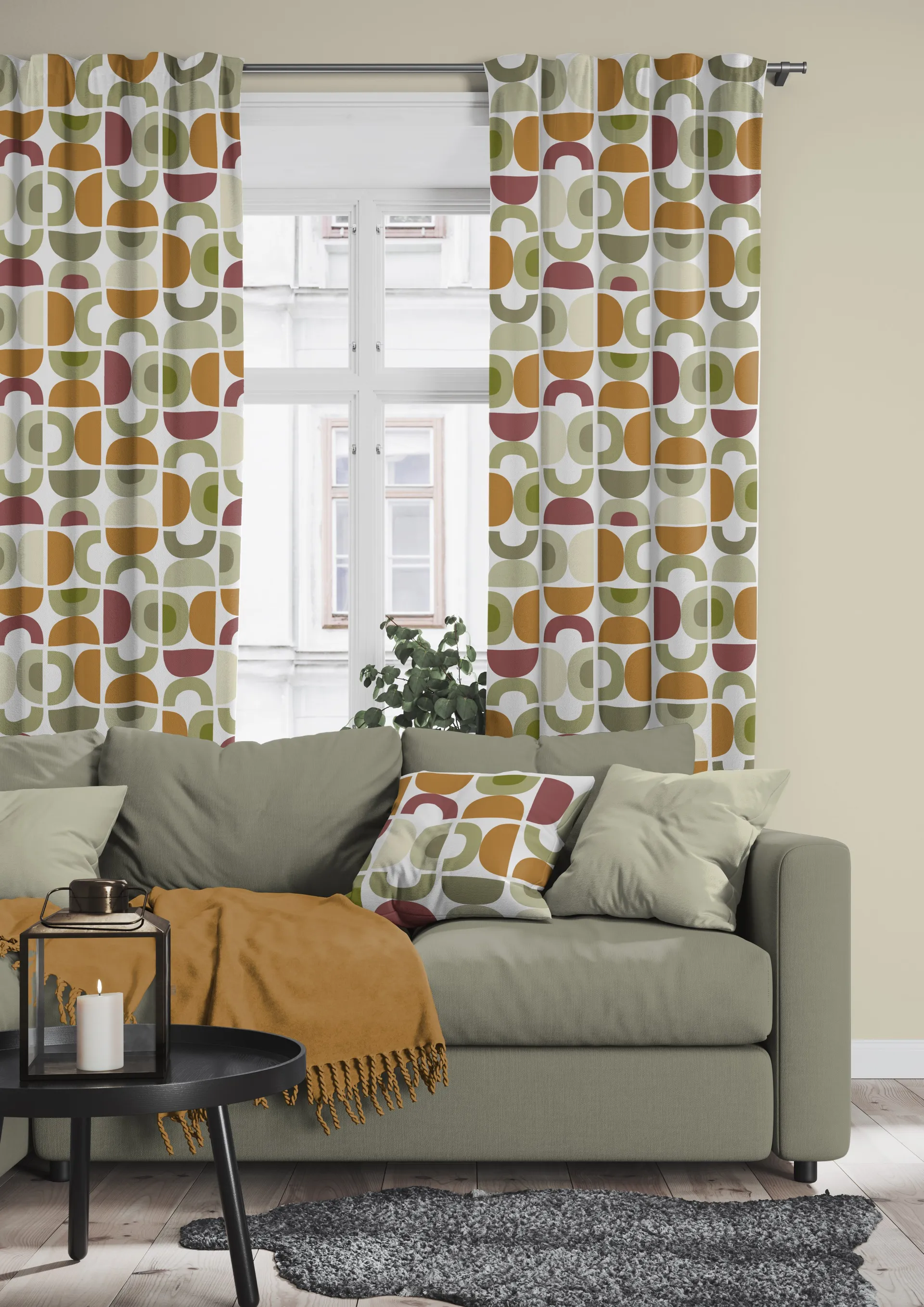 Κάλυμμα μαξιλαριού Spiraldans 47x47 cm, Μπεζ Arvidssons Textil