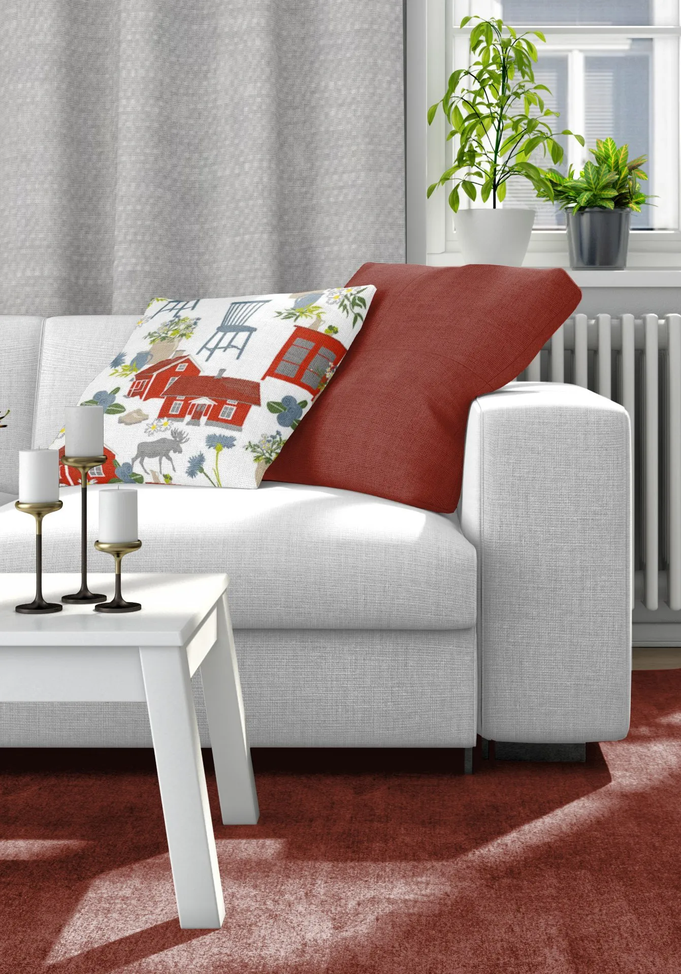 Strövtåg μαξιλαροθήκη 47x47 cm, Κόκκινο Arvidssons Textil