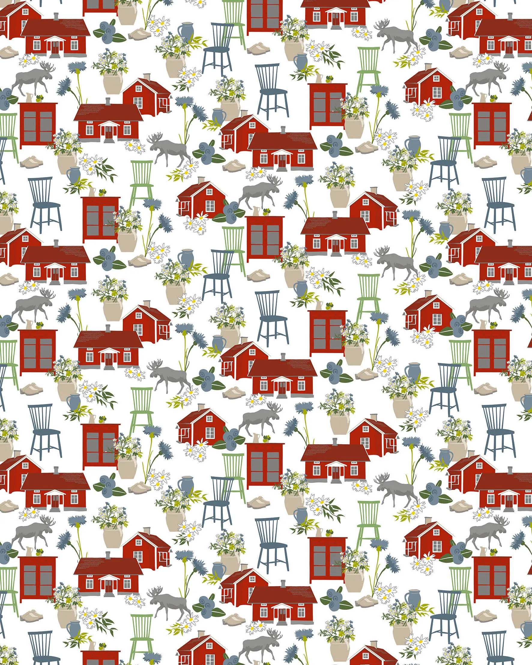 Strövtåg μουσαμάς, Κόκκινο Arvidssons Textil