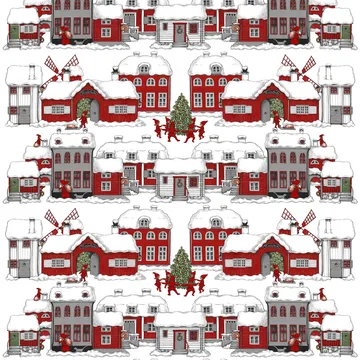 Ύφασμα, Tomteboda - υπόλευκο-κόκκινο - Arvidssons Textil
