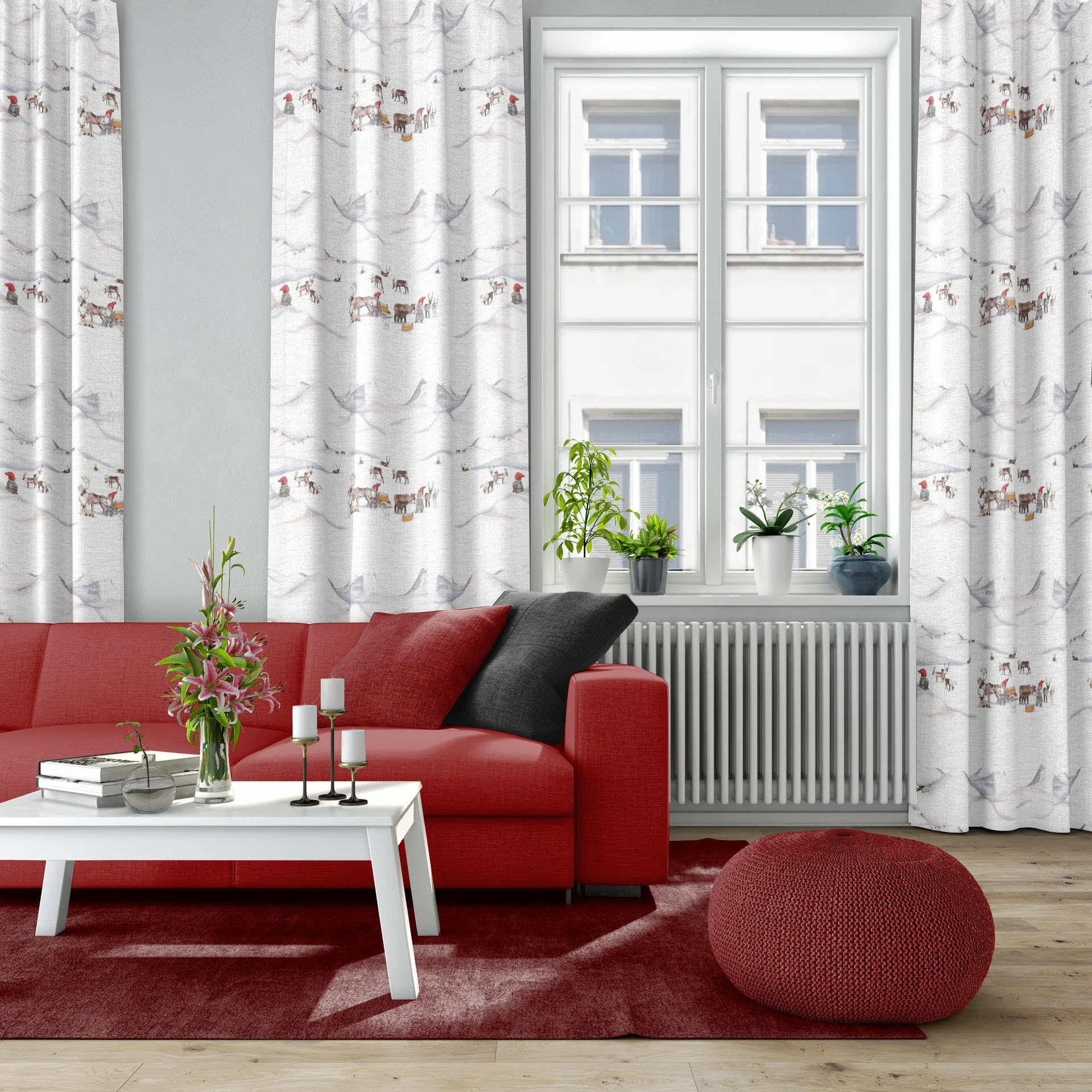 Υφασμα, Tomteland, Υπόλευκο-γκρι Arvidssons Textil