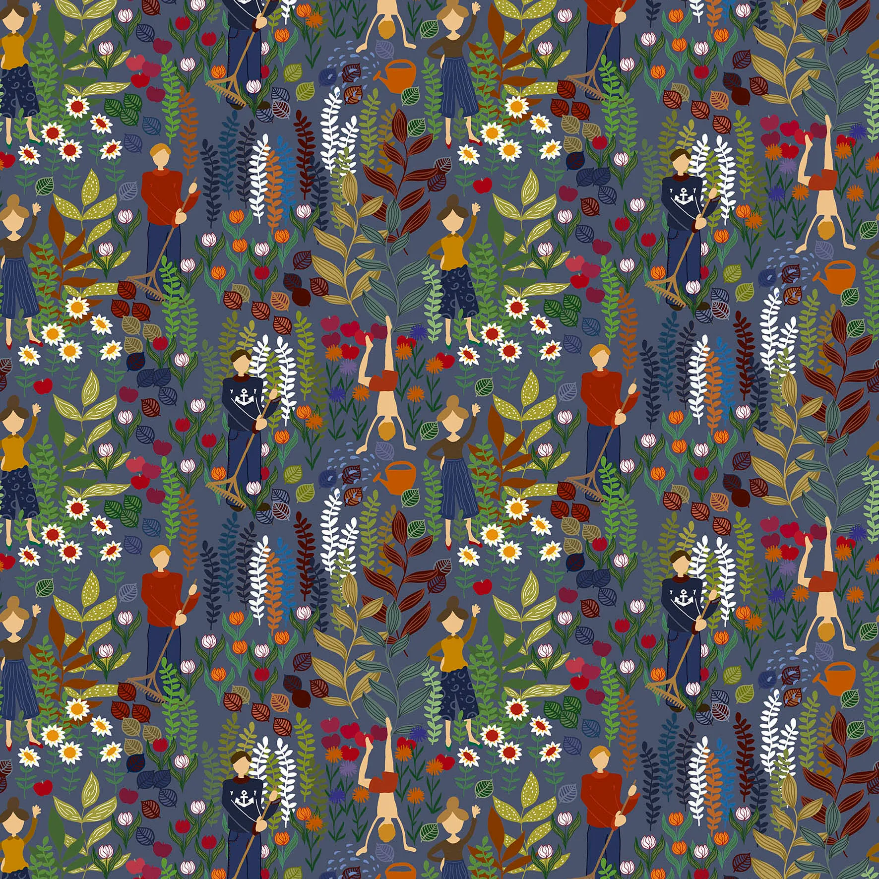 Trädgård ύφασμα, μπλε Arvidssons Textil