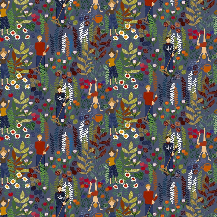 Trädgård ύφασμα - μπλε - Arvidssons Textil