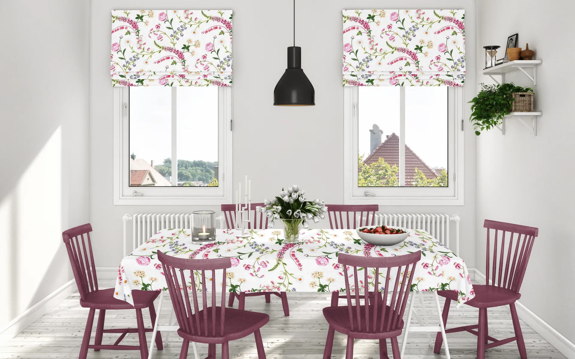 Trädgårdsblom μουσαμάς, Ροζ Arvidssons Textil