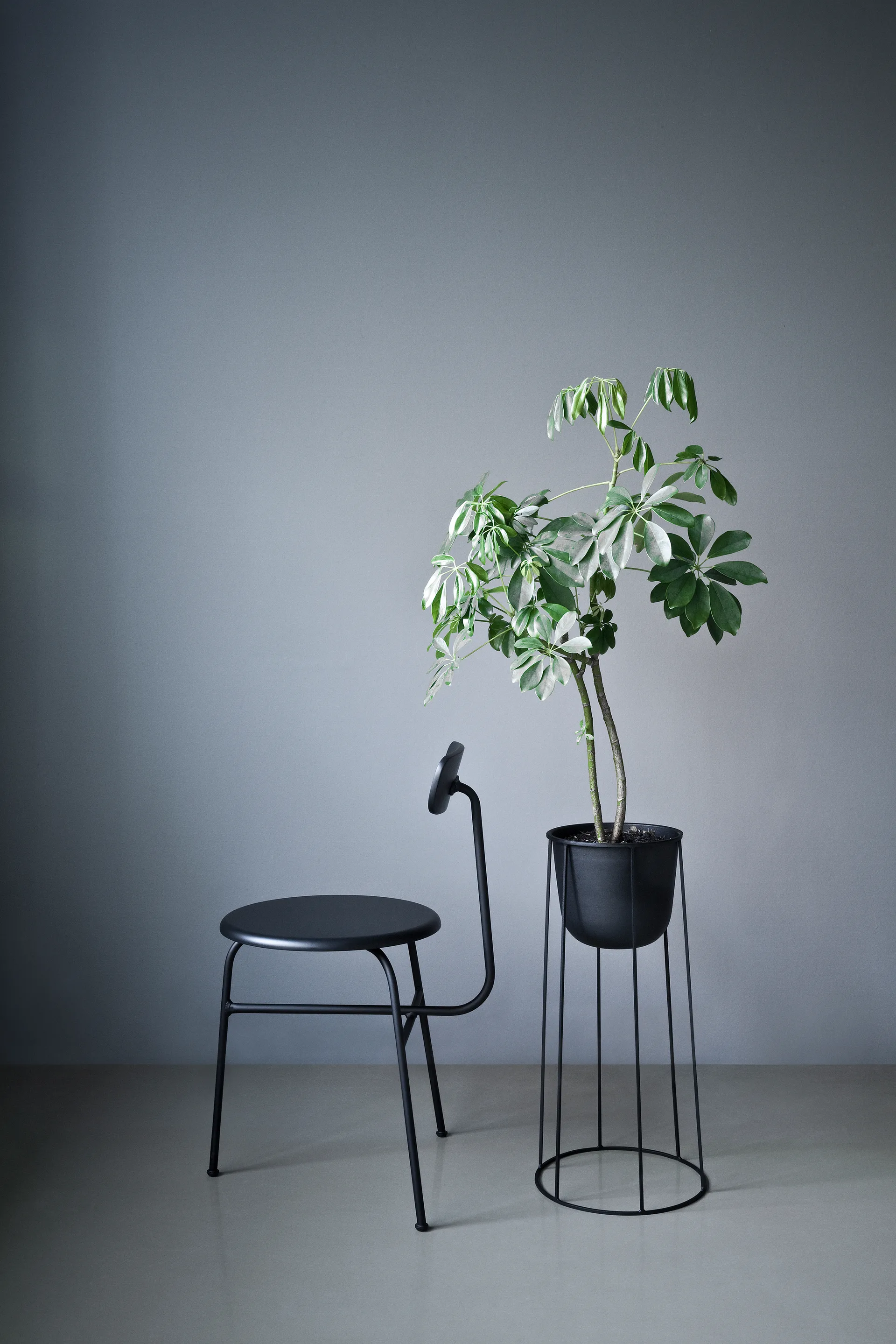 Afteroom καρέκλα με δερμάτινο κάθισμα 4 πόδια, Μαύρο-μαύρο Audo Copenhagen