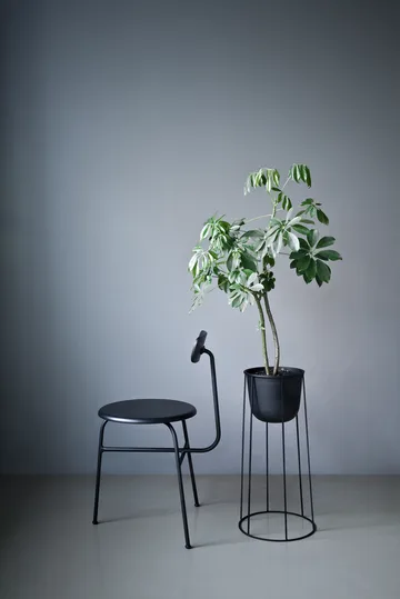 Afteroom καρέκλα με δερμάτινο κάθισμα 4 πόδια - Μαύρο-μαύρο - Audo Copenhagen