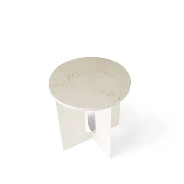 Τραπεζάκι Androgyne_Μαρμάρινο ελεφαντόδοντο, ø42 cm, χαλύβδινη βάση από ελεφαντόδοντο - Audo Copenhagen