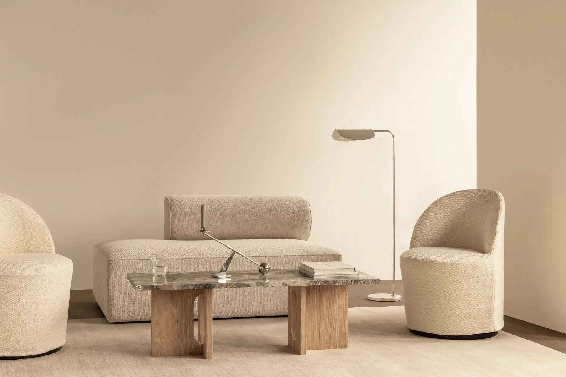 Androgyne τραπεζάκι σαλονιού 45x120 cm, Grey galaxy-ακατέργαστη βελανιδιά Audo Copenhagen