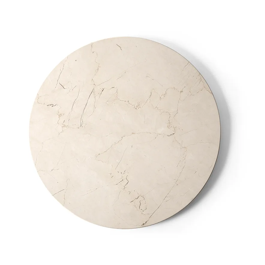 Τραπεζάκι Androgyne, Calacatta Viola μάρμαρο-ivory ατσάλι, Ø42 εκ. Audo Copenhagen