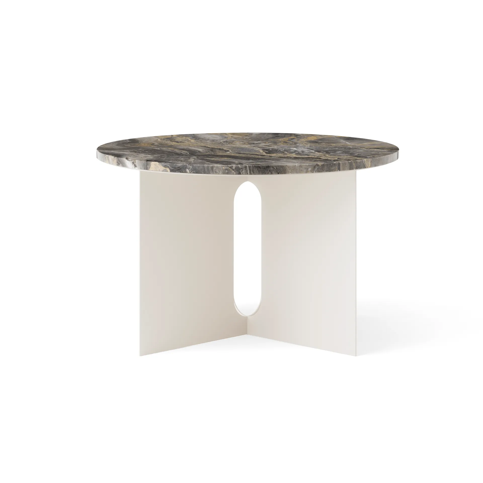 Τραπεζάκι Androgyne, Grey Galaxy marmor-ivory ατσάλι, Ø65 εκ. Audo Copenhagen