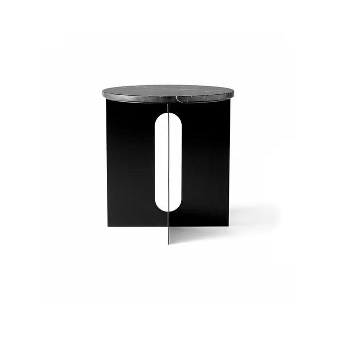 Τραπεζάκι Androgyne - Nero Marquina μάρμαρο-μαύρος χάλυβας, Ø42 εκ. - Audo Copenhagen