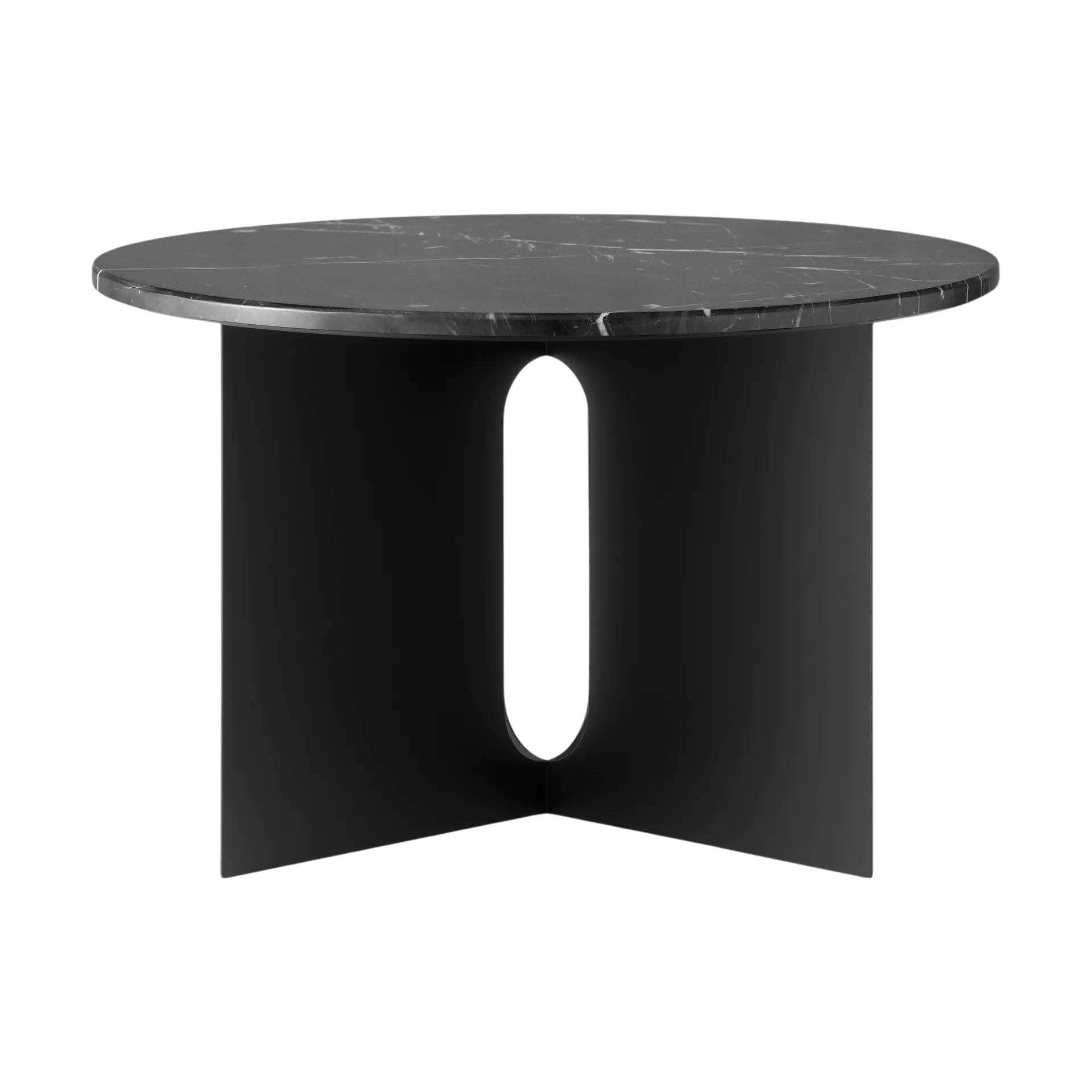 Τραπεζάκι Androgyne, Nero Marquina μάρμαρο-μαύρο ατσάλι, Ø65 εκ. Audo Copenhagen