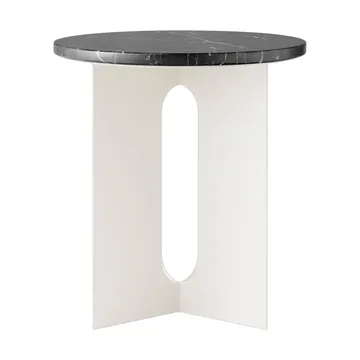 Τραπεζάκι Androgyne - Nero Marquina μάρμαρο-ivory ατσάλι, Ø42 εκ. - Audo Copenhagen