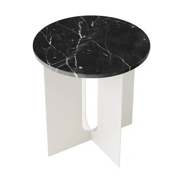 Τραπεζάκι Androgyne - Nero Marquina μάρμαρο-ivory ατσάλι, Ø42 εκ. - Audo Copenhagen