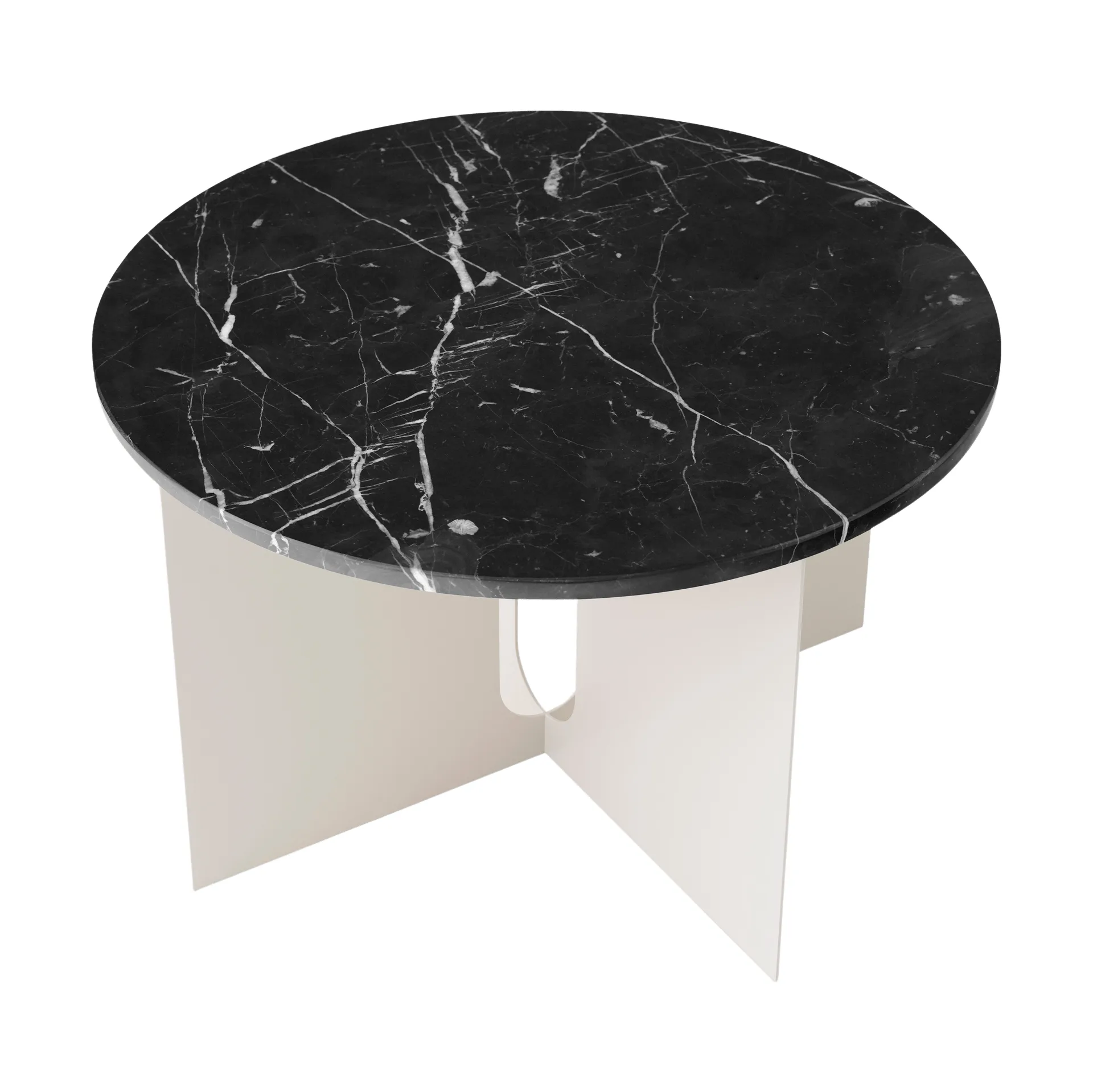 Τραπεζάκι Androgyne, Nero Marquina μάρμαρο-ivory ατσάλι, Ø65 εκ. Audo Copenhagen